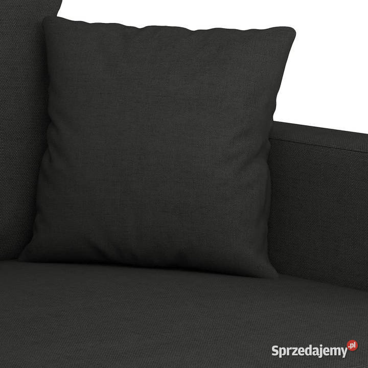 Sofa 2osobowa czarna 120 tapicerowana tkaniną
