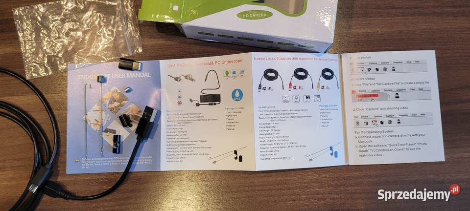 Endoskop kamera inspekcyjna IP 67 55mm Android Pozostałe śląskie Sosnowiec