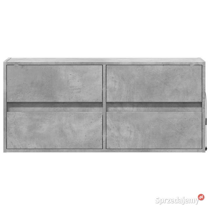 Ścienna szafka TV z LED szarość betonu 100x31x45 Warszawa