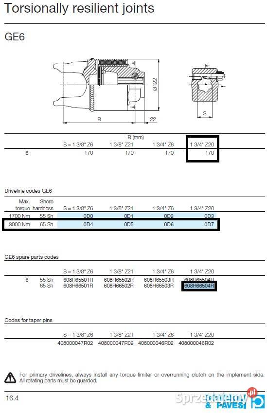 Sprzęgło elastyczne Bondioli Pavesi 608H66504R Chmielniki
