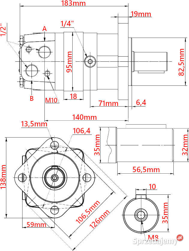 SILNIK Hydrauliczny BMS SMS OMS 1003 ALSG3 GR3 Hydraulika