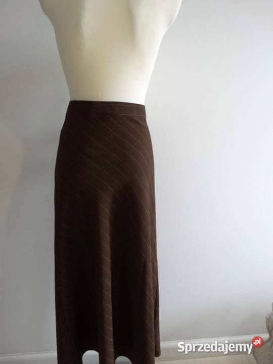 Spódnica Długa Maxi Trapezowa Modny Czekoladowy Łomża