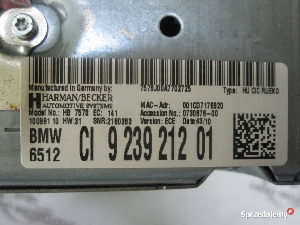 BMW E90 LIFT 10r radio CD 9239212 10099110