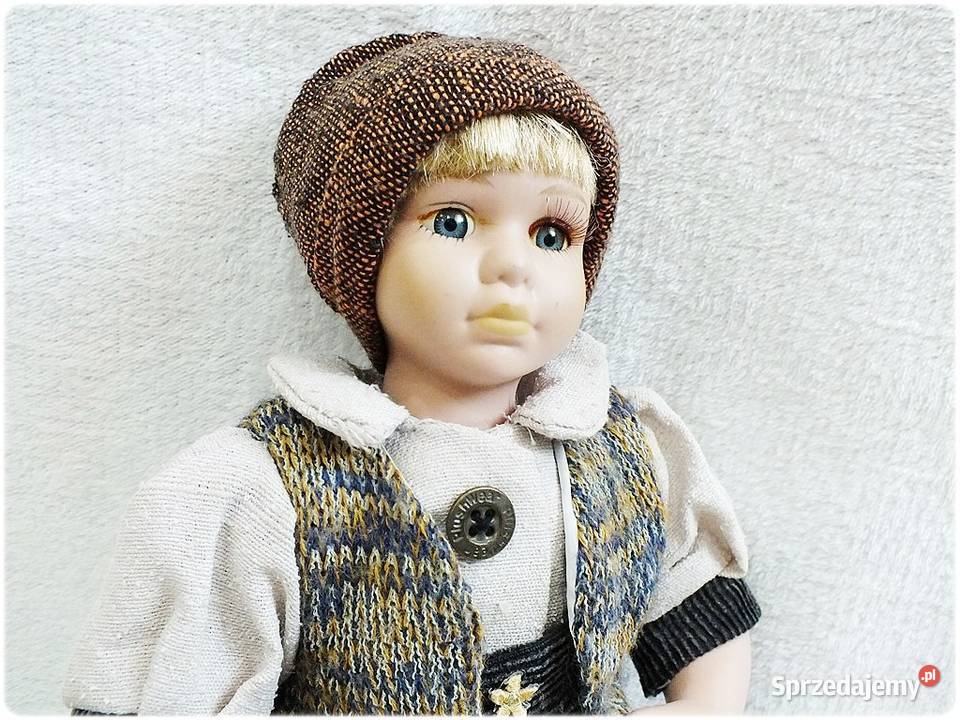 Porcelanowa stara Lalka Chłopiec Kolekcjonerska Żary