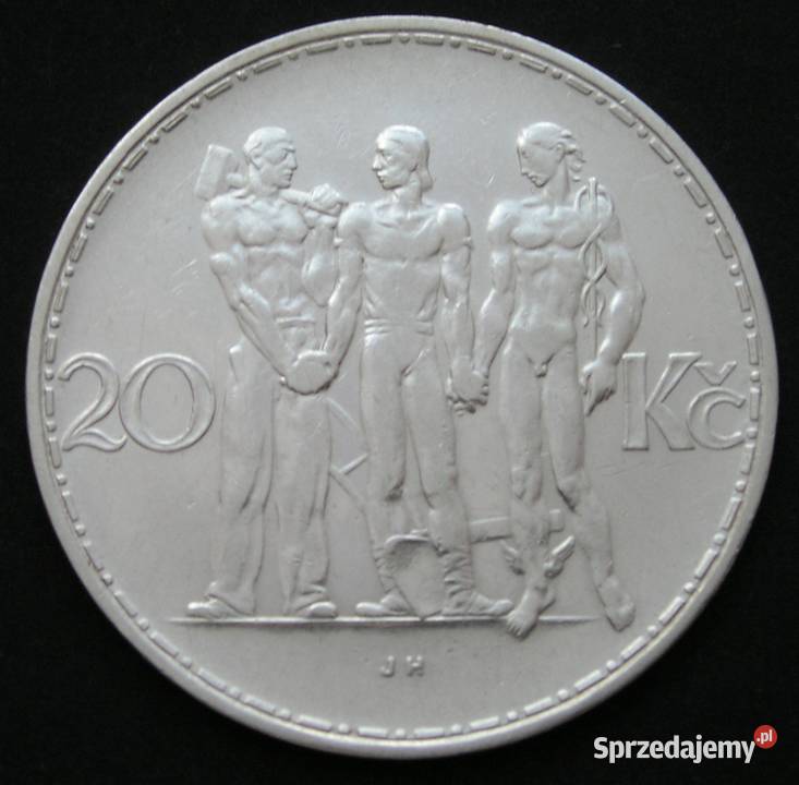 Czechosłowacja 20 koron 1933 srebro Numizmatyka Łódź