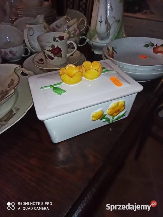 Puzdro z pokrywką żółte kwiatki Gdańsk