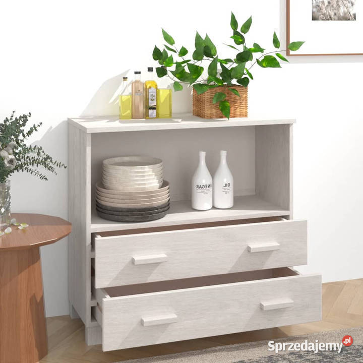 Szafka HAMAR biała 85x35x80 lite drewno sosnowe Warszawa