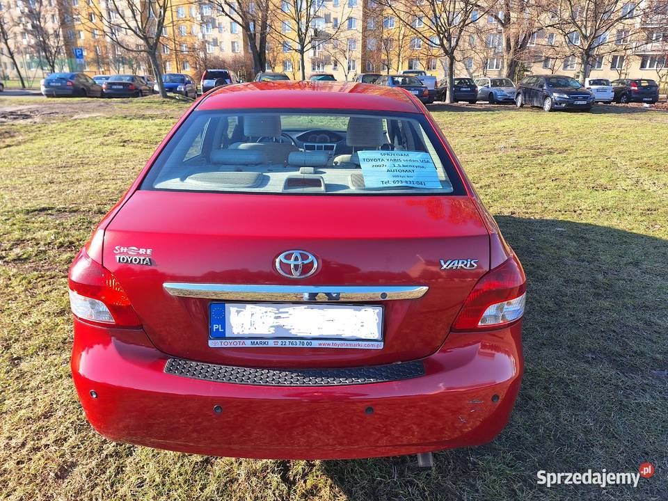 Toyota Yaris Sedan USA AUTOMAT 2007r nieuszkodzony Warszawa