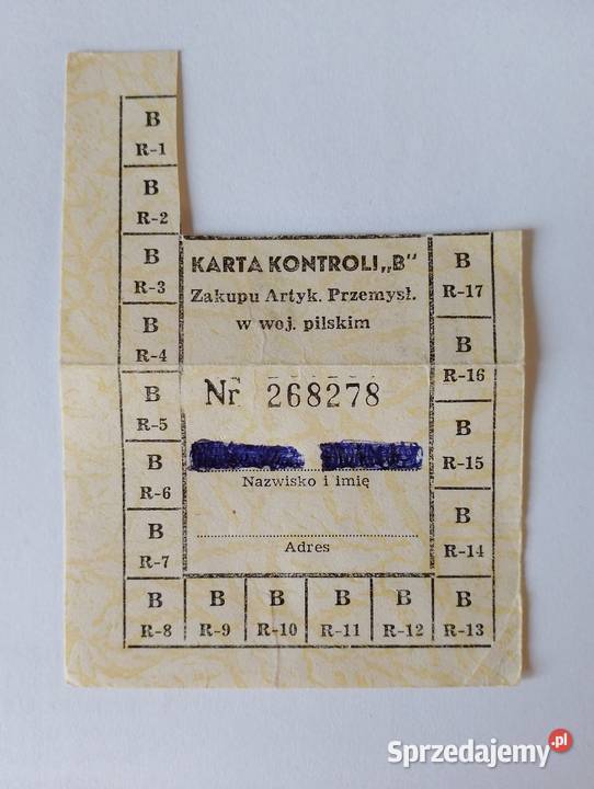 KARTA kontroli B zakupu art przemysłowych w Pozostałe Złotniki sprzedam
