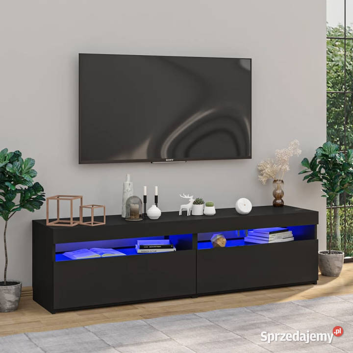 Szafki pod TV z oświetleniem LED 2 czarne