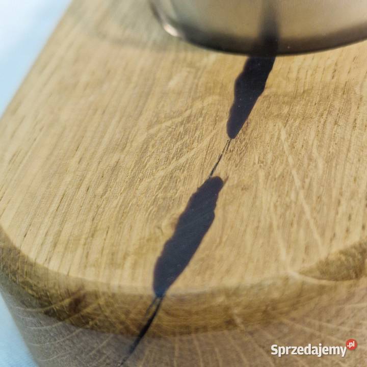 Świecznik drewniany serce dębowe rustykalny urok Sępopol