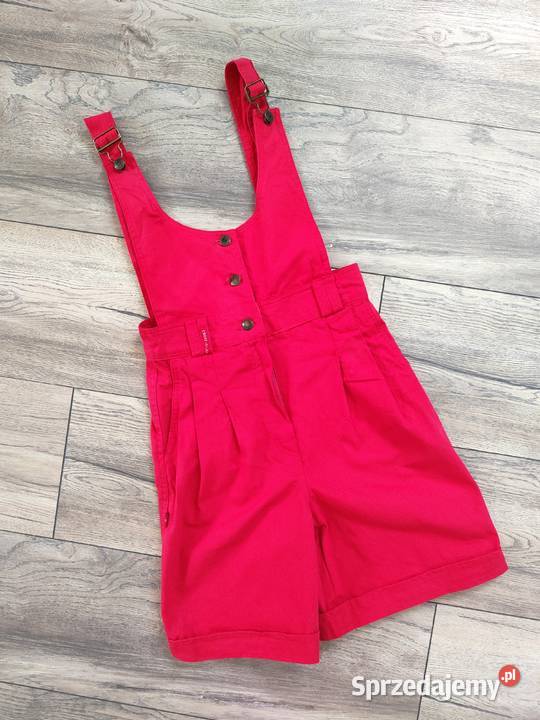 Czerwone Ogrodniczki Jeansowe Vintage Cross 34 Jasło