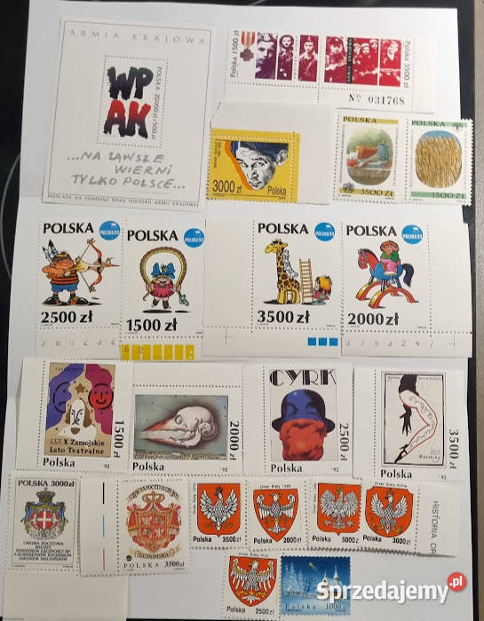 Znaczki pocztowe 19921993 czyste Zielona Góra