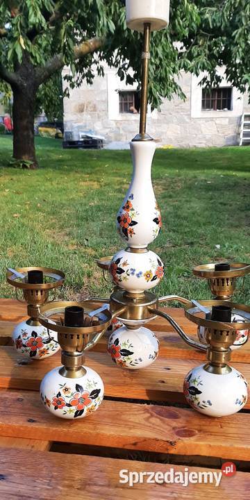 Żyrandol porcelanowy prl Bielany Wrocławskie