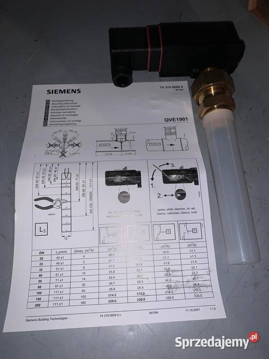 Siemens QVE1901 Detektor przepływu Warszawa sprzedam
