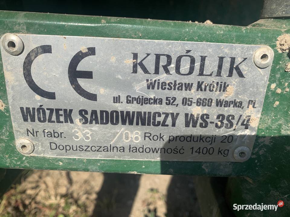 przyczepa sadownicza nieuszkodzony