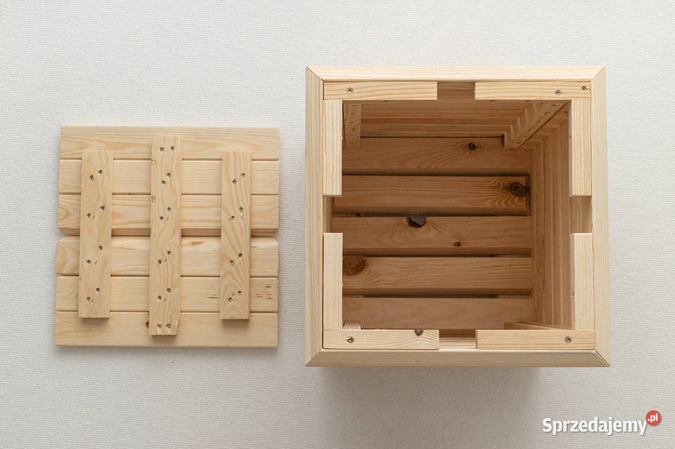 Pufa drewniana ogrodowa siedzisko kufer skrzynia Kalety