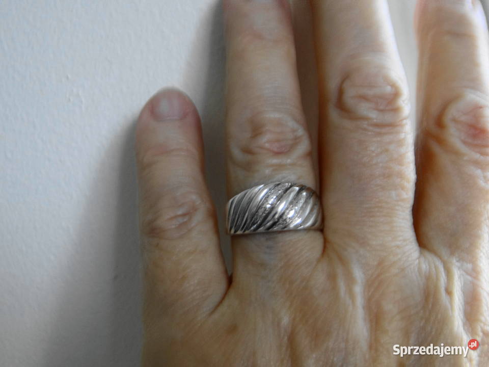 Ryflowany pierścionek srebro 925 mazowieckie Warszawa