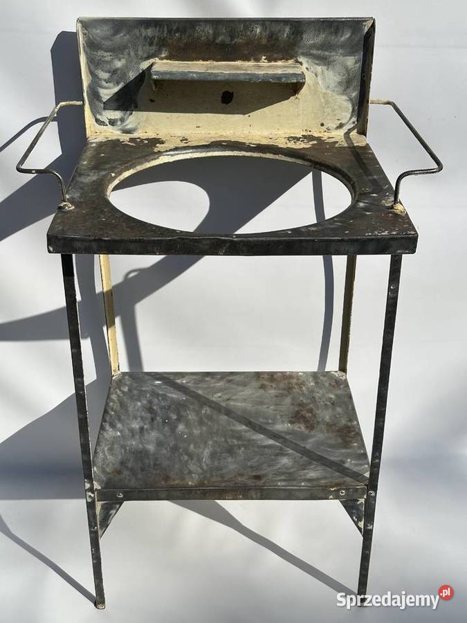 STARA TOALETKA UMYWALKA METALOWA OTWÓR NA MISĘ Meble dolnośląskie Bielawa