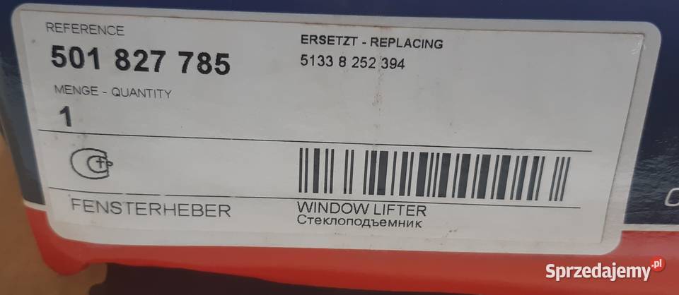 PODNOŚNIK SZYBY PRAWY PRZÓD BMW 5 E39 8252394 Mielęcin