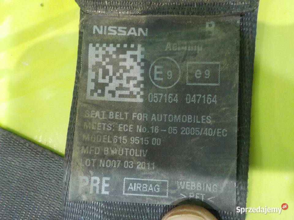 NISSAN NV200 11r pas bezpieczenstwa prawy przod mazowieckie Suków