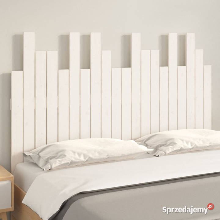 Wezgłowie łóżka białe 1275x3x80 lite drewno Warszawa