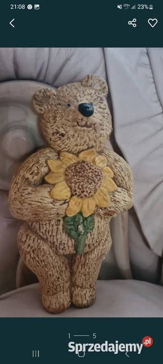 Figurka miś ze słonecznikiem Przasnysz sprzedam