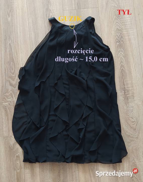 Bluzka damska HM falbanki czarny podlaskie