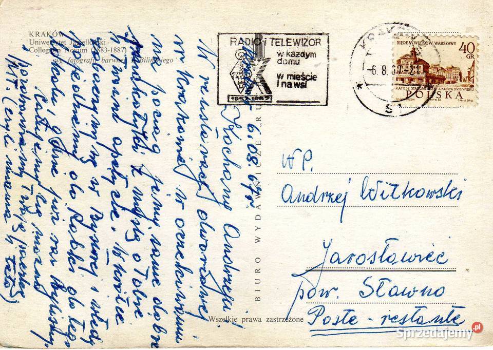 KRAKÓW UNIWERSYTET JAGIELLOŃSKI Pocztówki i karty telefoniczne