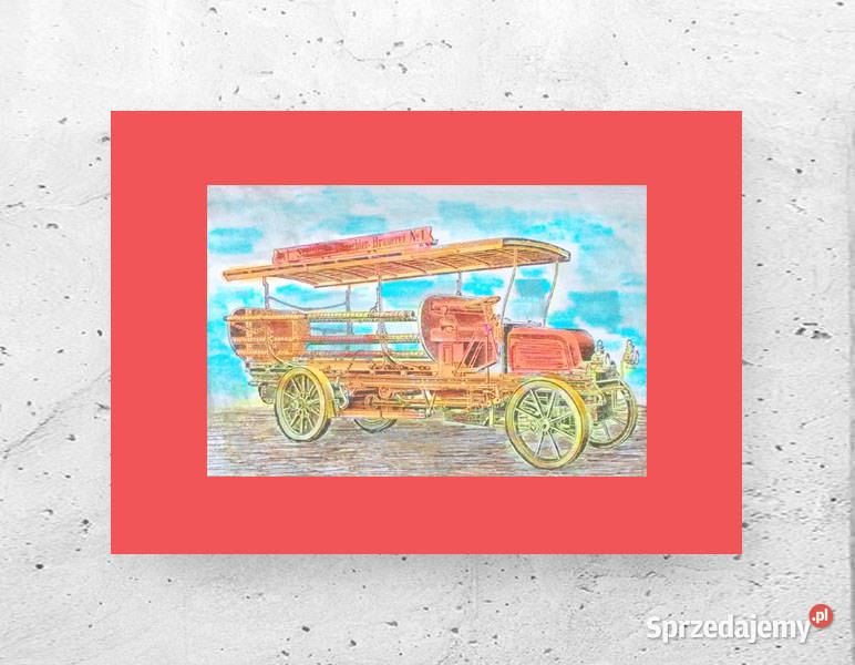 automobil obrazek A4 retro samochód plakat 21x30 wielokolorowy Bydgoszcz