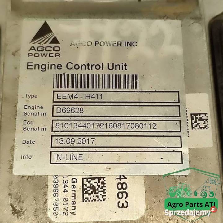 Sterownik ECU EEM4 Komputer silnika AGCO POWER Ciechanowiec