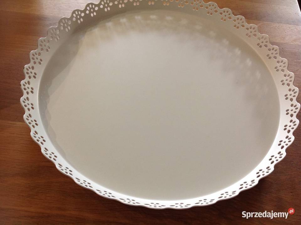 Taca Biała Metalowa Ażurowa Nowa Sól sprzedam