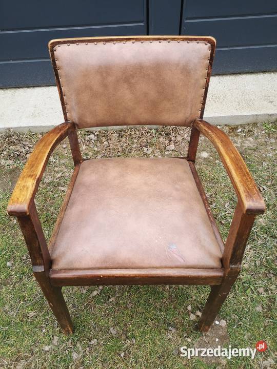 Fotel ART Deco skóra łódzkie Aleksandrów Łódzki