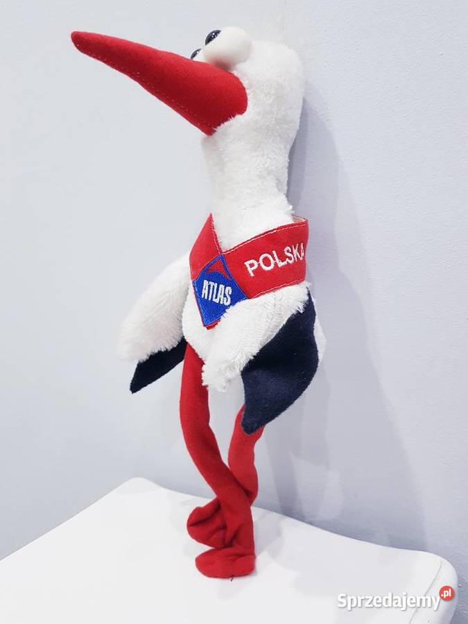 Pluszowa maskotka bociana Atlas Dąbrowa Górnicza