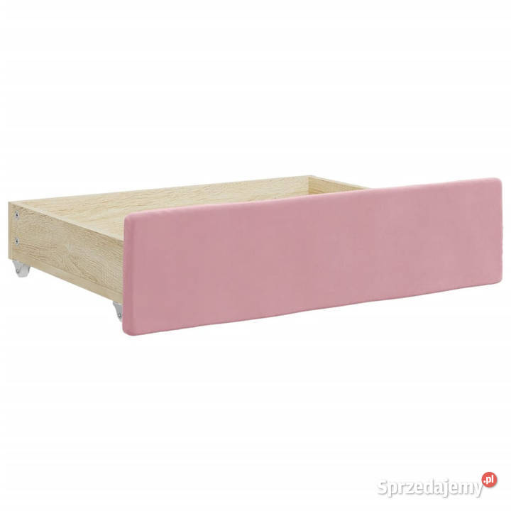 Sofa rozsuwana z szufladami różowa aksamit Warszawa