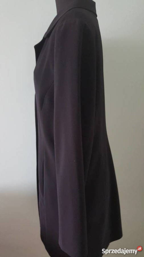 MARYNARKA długa czarna żakiet płaszczyk Złotniki