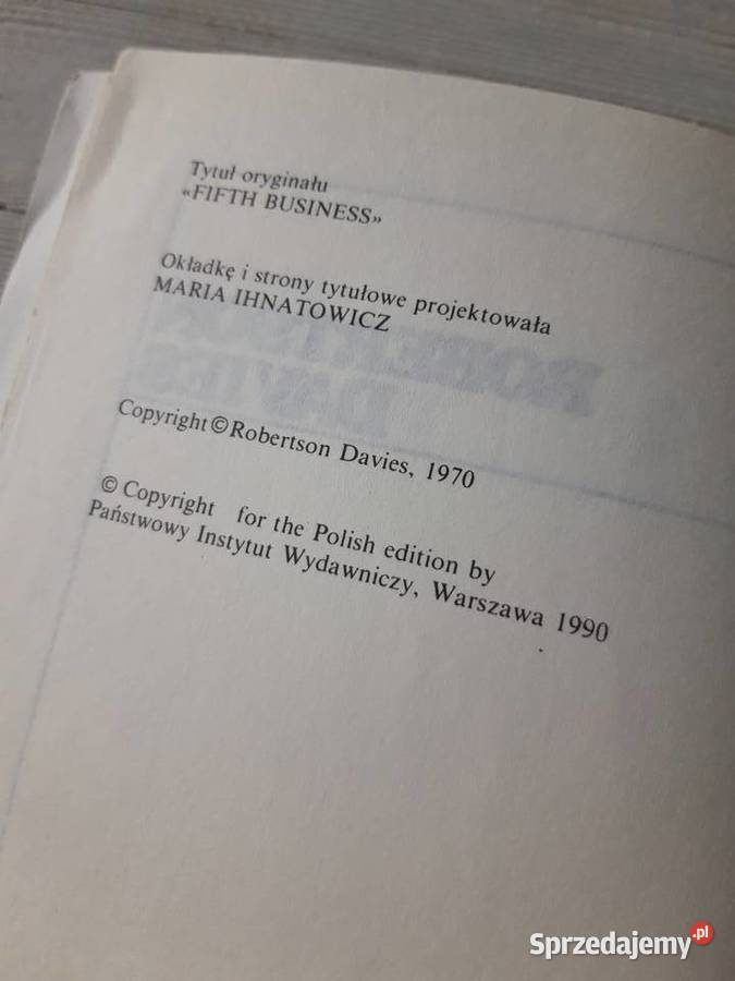 Piąta osoba dramatu Robertson Davies Maria śląskie