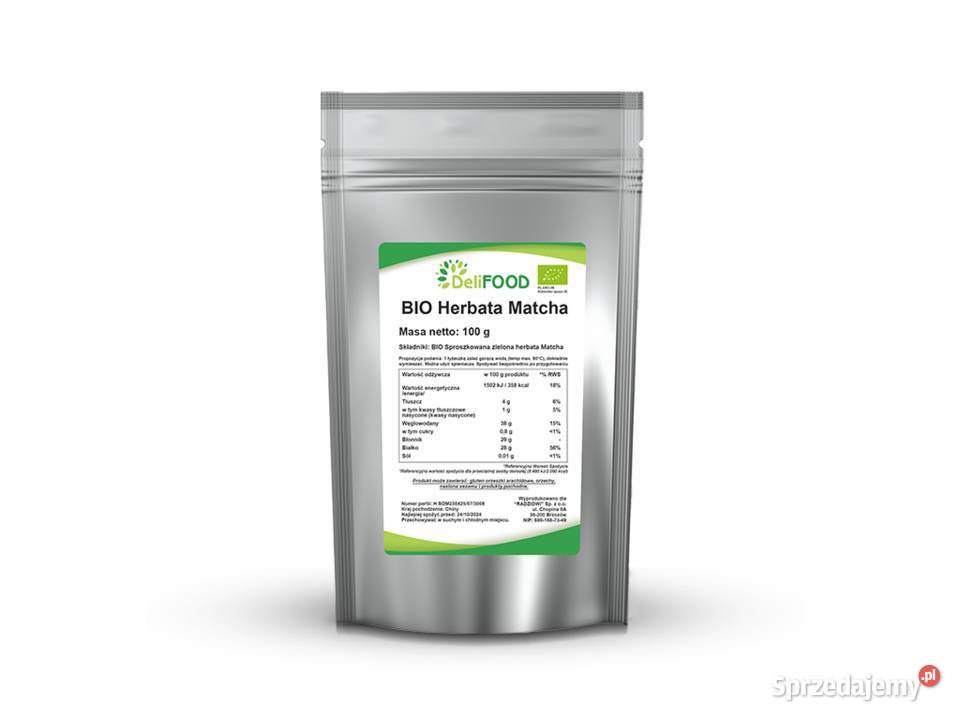 BIO herbata matcha proszek 100 gram DELIFOOD Warszawa