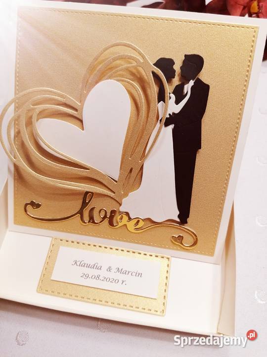 Kartka sztalugowa w pudełku ręcznie wykonana Strzebiń sprzedam