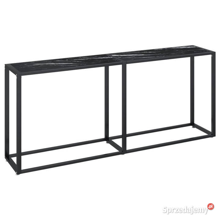Konsola czarny marmur 180x35x755 szkło hartowane mazowieckie Warszawa
