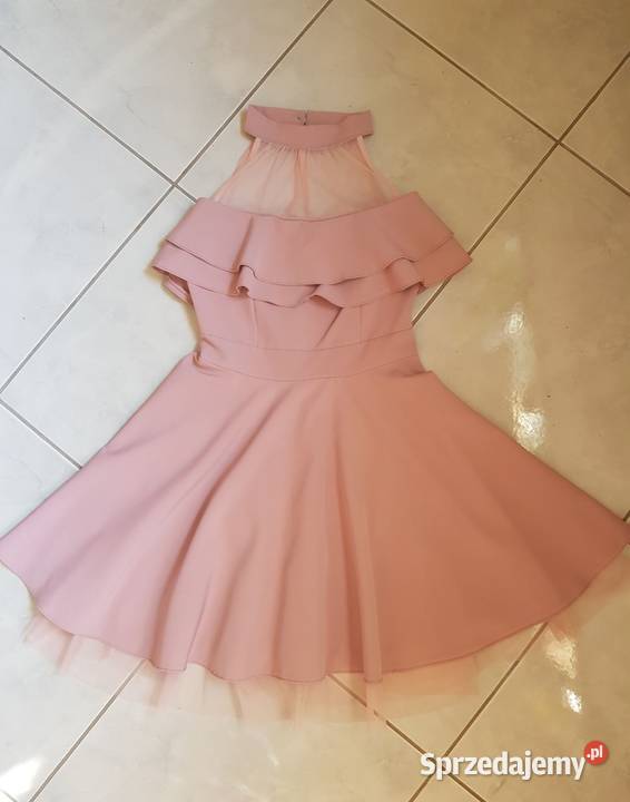 sukienka rozkloszowana tiulowa z koła wizytowa Kielce