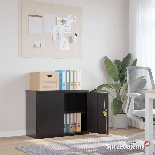 vidaXL Szafka na dokumenty czarna 90x40x70 Warszawa