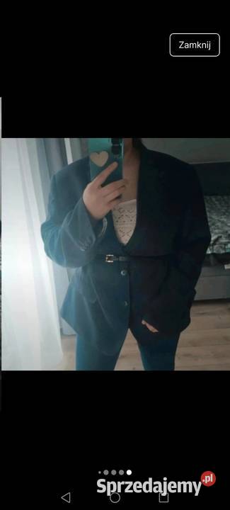 Marynarka Wełniana granatowa o kroju męskim podkarpackie