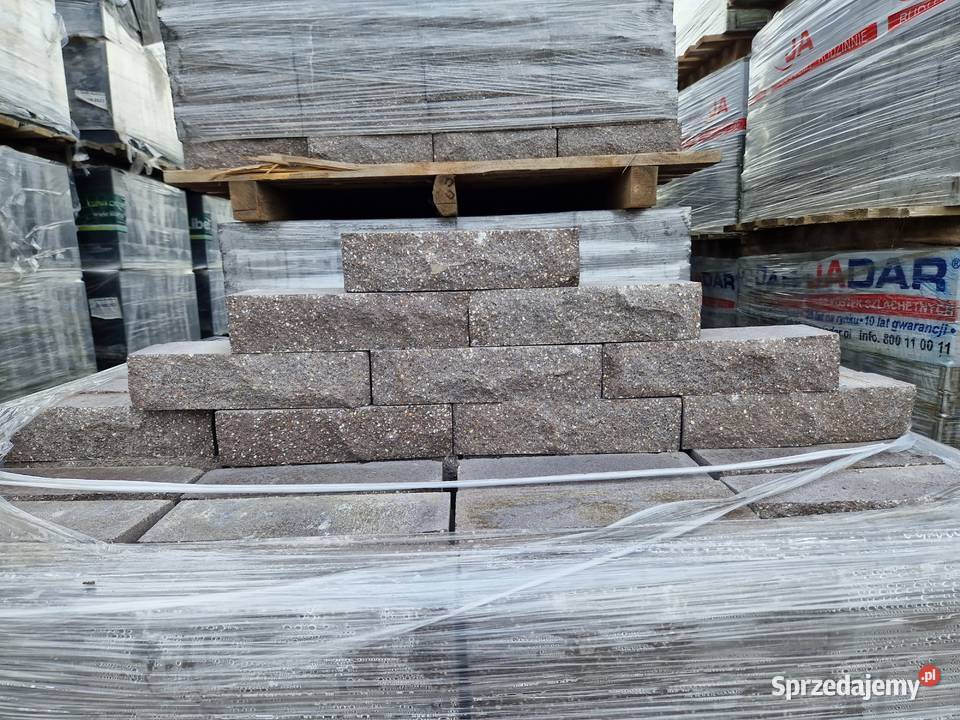 Palisada Betonowa Łupana Brązowa Cegła Murek Kostka brukowa Wielogóra