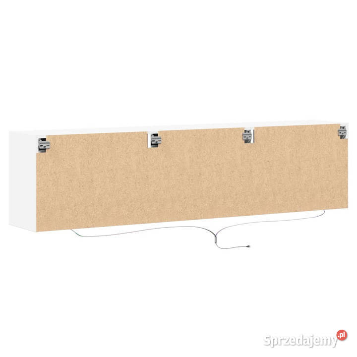 Ścienna szafka pod TV z LED biała 180x31x45 mazowieckie Warszawa