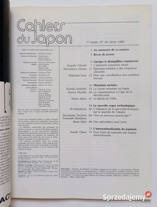 Cahiers du Japon Literatura powojenna mazowieckie Warszawa