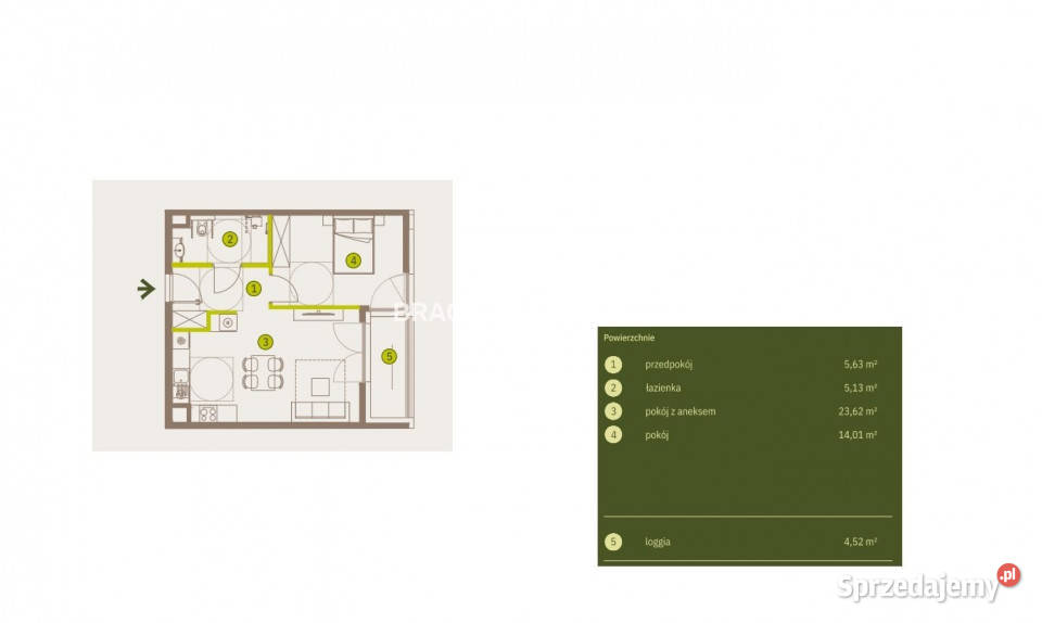 Mieszkanie 6562 metry 2 pokojowe Kraków własność