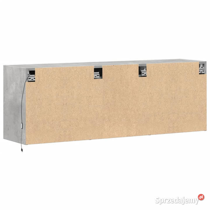 Ścienna szafka TV z LED szarość betonu 130x31x45 mazowieckie Warszawa
