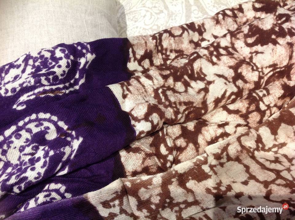 Szal szalik Damski Wzory Frędzle Nowa Sól