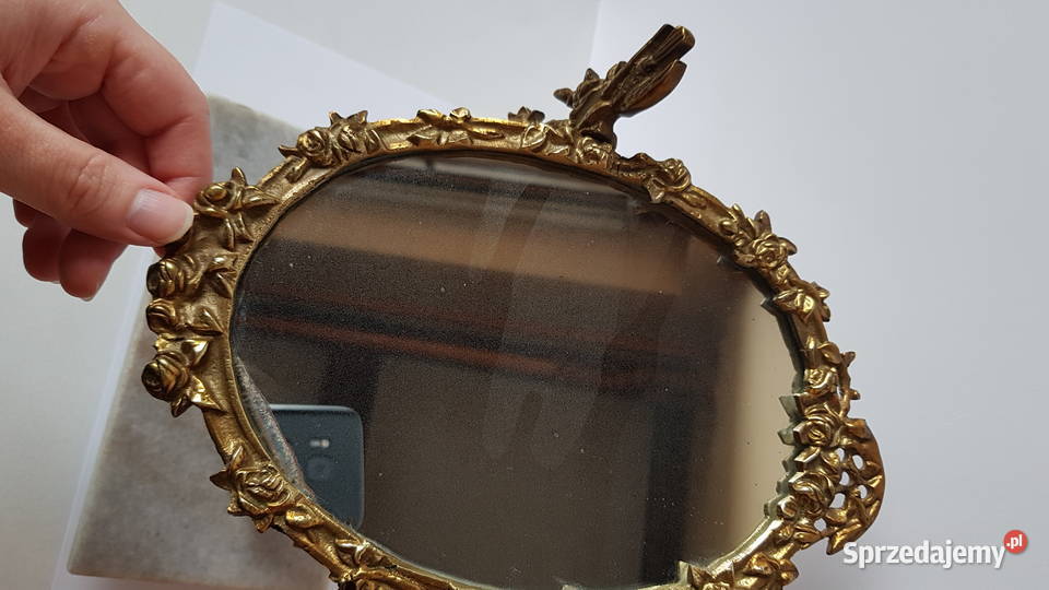 Stare mosiężne lusterko 4 mosiądz